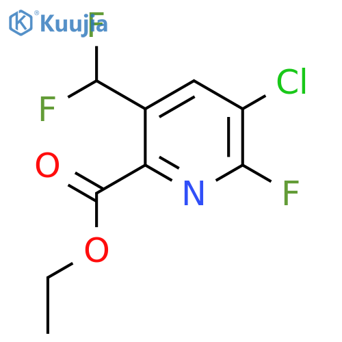 Ethyl 3-chloro-5-(difluoromethyl)-2-fluoropyridine-6-carboxylate structure