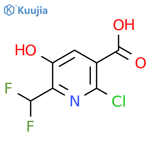 2-Chloro-6-(difluoromethyl)-5-hydroxypyridine-3-carboxylic acid structure