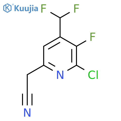 2-Chloro-4-(difluoromethyl)-3-fluoropyridine-6-acetonitrile structure