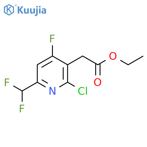 Ethyl 2-chloro-6-(difluoromethyl)-4-fluoropyridine-3-acetate structure