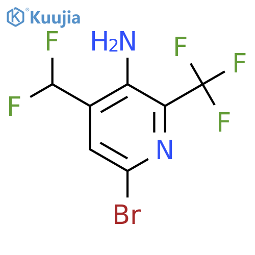 3-Amino-6-bromo-4-(difluoromethyl)-2-(trifluoromethyl)pyridine structure