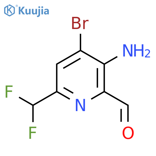 3-Amino-4-bromo-6-(difluoromethyl)pyridine-2-carboxaldehyde structure