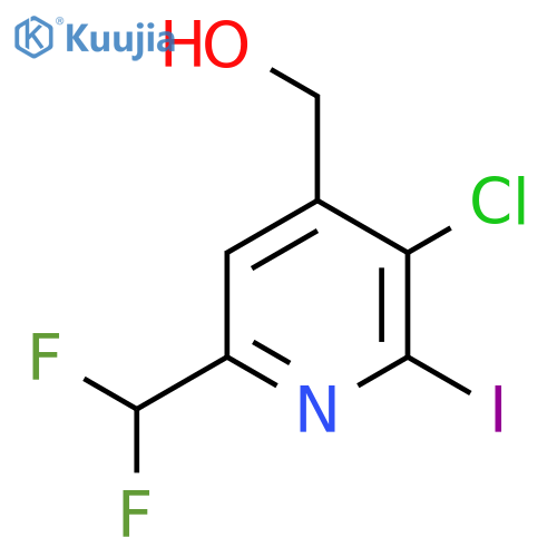 3-Chloro-6-(difluoromethyl)-2-iodopyridine-4-methanol structure