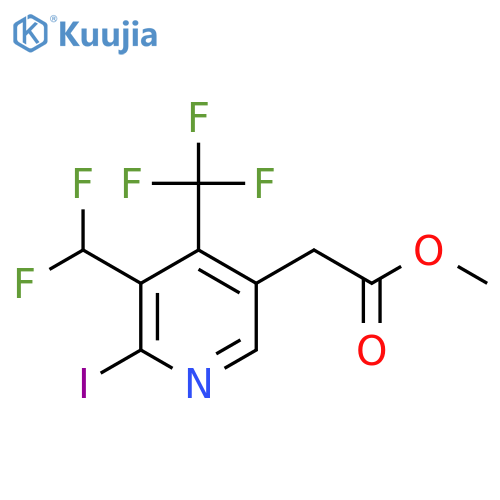Methyl 3-(difluoromethyl)-2-iodo-4-(trifluoromethyl)pyridine-5-acetate structure