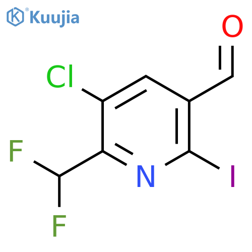3-Chloro-2-(difluoromethyl)-6-iodopyridine-5-carboxaldehyde structure