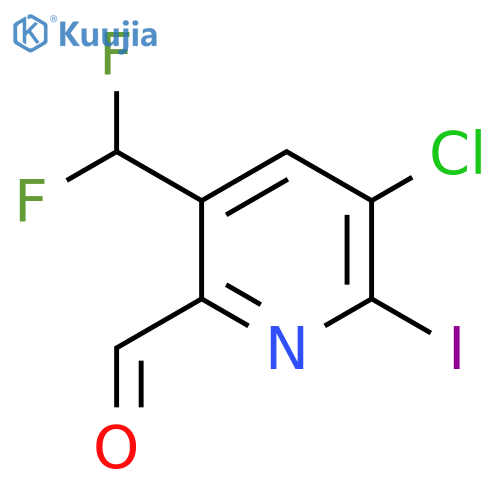 3-Chloro-5-(difluoromethyl)-2-iodopyridine-6-carboxaldehyde structure
