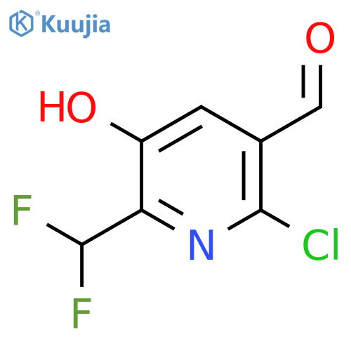 2-Chloro-6-(difluoromethyl)-5-hydroxypyridine-3-carboxaldehyde structure