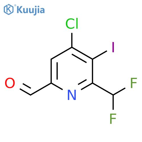 4-Chloro-2-(difluoromethyl)-3-iodopyridine-6-carboxaldehyde structure
