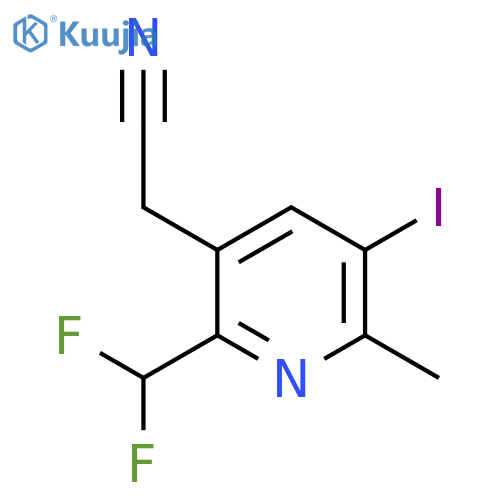 2-(Difluoromethyl)-5-iodo-6-methylpyridine-3-acetonitrile structure
