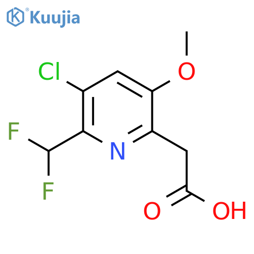 3-Chloro-2-(difluoromethyl)-5-methoxypyridine-6-acetic acid structure