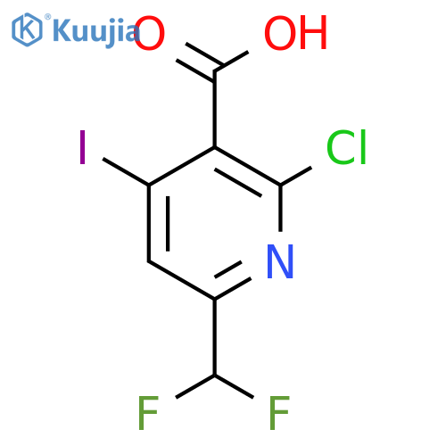 2-Chloro-6-(difluoromethyl)-4-iodopyridine-3-carboxylic acid structure