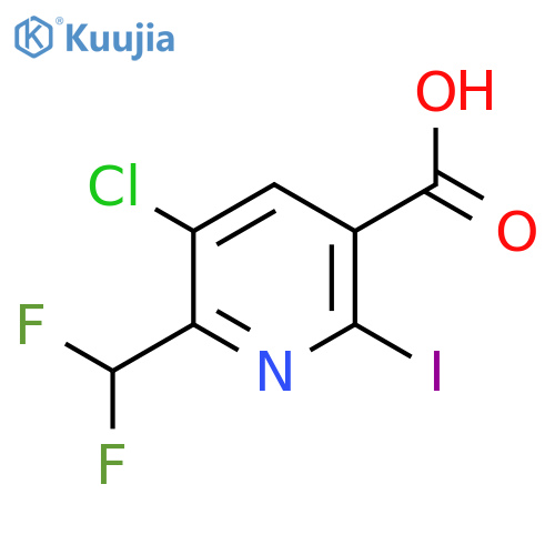 3-Chloro-2-(difluoromethyl)-6-iodopyridine-5-carboxylic acid structure