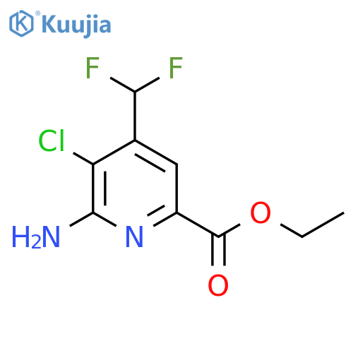 Ethyl 2-amino-3-chloro-4-(difluoromethyl)pyridine-6-carboxylate structure