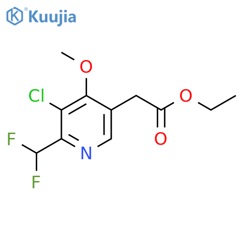 Ethyl 3-chloro-2-(difluoromethyl)-4-methoxypyridine-5-acetate structure
