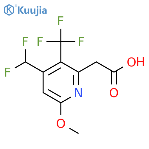 4-(Difluoromethyl)-6-methoxy-3-(trifluoromethyl)pyridine-2-acetic acid structure