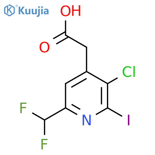 3-Chloro-6-(difluoromethyl)-2-iodopyridine-4-acetic acid structure