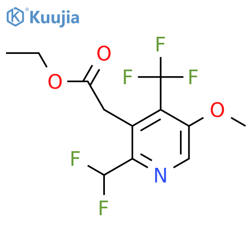 Ethyl 2-(difluoromethyl)-5-methoxy-4-(trifluoromethyl)pyridine-3-acetate structure