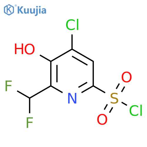 4-Chloro-2-(difluoromethyl)-3-hydroxypyridine-6-sulfonyl chloride structure