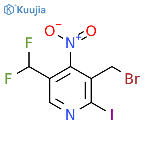 3-(Bromomethyl)-5-(difluoromethyl)-2-iodo-4-nitropyridine structure