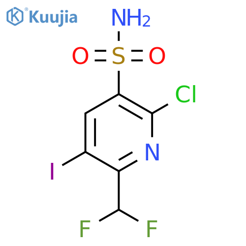 2-Chloro-6-(difluoromethyl)-5-iodopyridine-3-sulfonamide structure