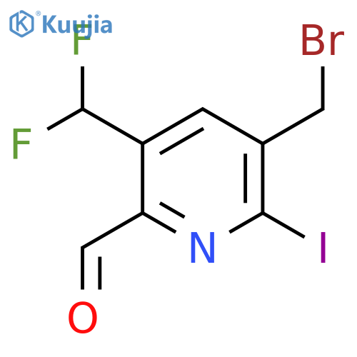 3-(Bromomethyl)-5-(difluoromethyl)-2-iodopyridine-6-carboxaldehyde structure