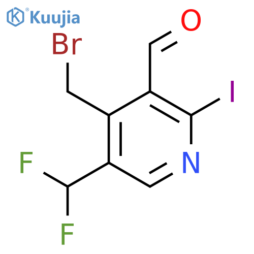 4-(Bromomethyl)-5-(difluoromethyl)-2-iodopyridine-3-carboxaldehyde structure