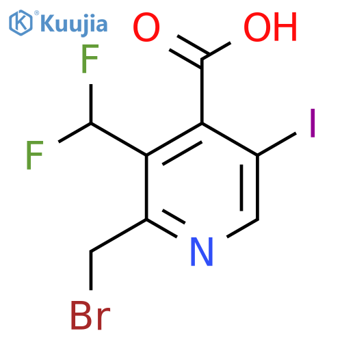2-(Bromomethyl)-3-(difluoromethyl)-5-iodopyridine-4-carboxylic acid structure