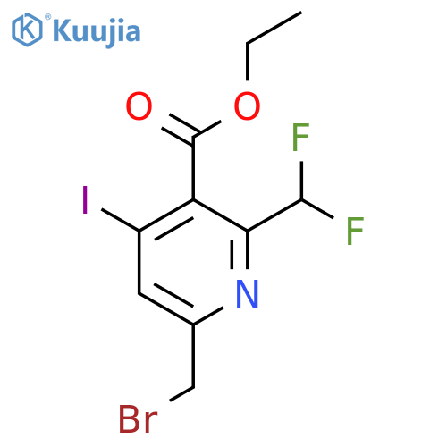 Ethyl 6-(bromomethyl)-2-(difluoromethyl)-4-iodopyridine-3-carboxylate structure