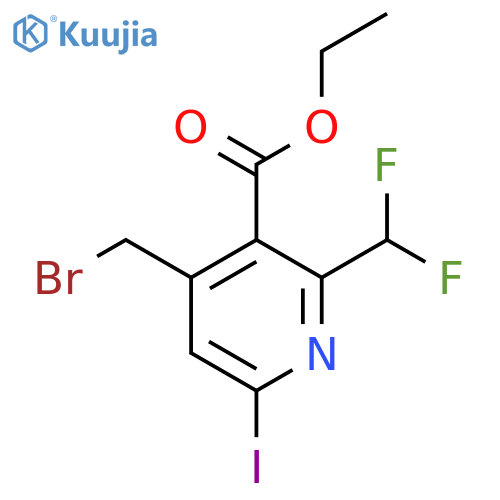 Ethyl 4-(bromomethyl)-2-(difluoromethyl)-6-iodopyridine-3-carboxylate structure