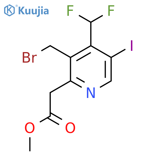 Methyl 3-(bromomethyl)-4-(difluoromethyl)-5-iodopyridine-2-acetate structure