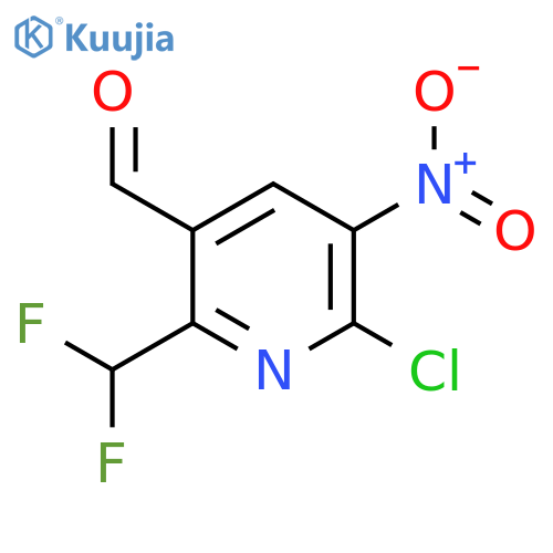 2-Chloro-6-(difluoromethyl)-3-nitropyridine-5-carboxaldehyde structure