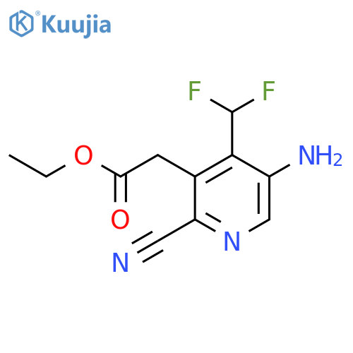 Ethyl 5-amino-2-cyano-4-(difluoromethyl)pyridine-3-acetate structure