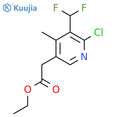 Ethyl 2-chloro-3-(difluoromethyl)-4-methylpyridine-5-acetate structure