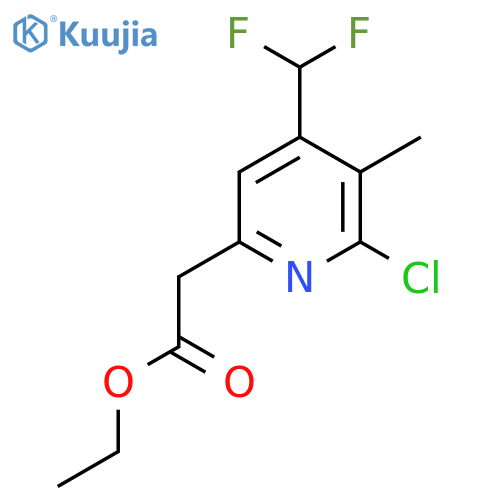 Ethyl 2-chloro-4-(difluoromethyl)-3-methylpyridine-6-acetate structure