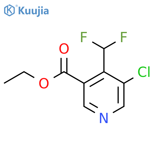 Ethyl 3-chloro-4-(difluoromethyl)pyridine-5-carboxylate structure
