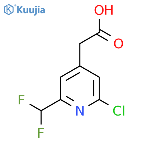 2-Chloro-6-(difluoromethyl)pyridine-4-acetic acid structure
