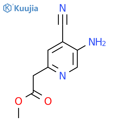 Methyl 5-amino-4-cyanopyridine-2-acetate structure