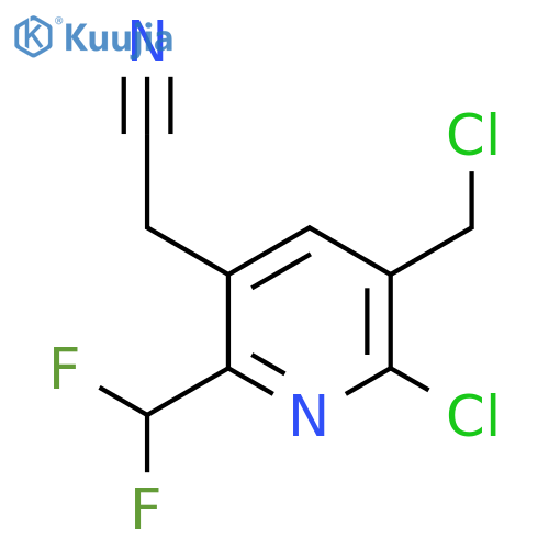 2-Chloro-3-(chloromethyl)-6-(difluoromethyl)pyridine-5-acetonitrile structure