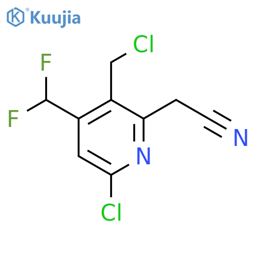 6-Chloro-3-(chloromethyl)-4-(difluoromethyl)pyridine-2-acetonitrile structure