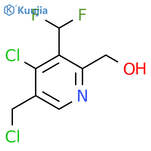 4-Chloro-5-(chloromethyl)-3-(difluoromethyl)pyridine-2-methanol structure