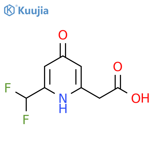 2-(Difluoromethyl)-4-hydroxypyridine-6-acetic acid structure