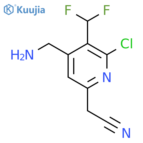 4-(Aminomethyl)-2-chloro-3-(difluoromethyl)pyridine-6-acetonitrile structure