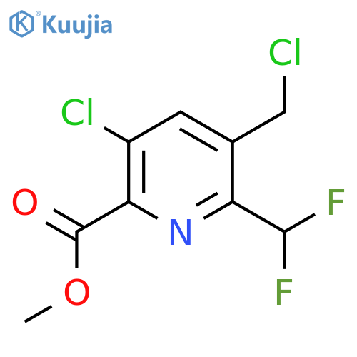 Methyl 3-chloro-5-(chloromethyl)-6-(difluoromethyl)pyridine-2-carboxylate structure
