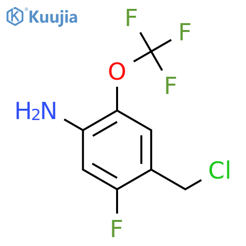 4-Amino-2-fluoro-5-(trifluoromethoxy)benzyl chloride structure