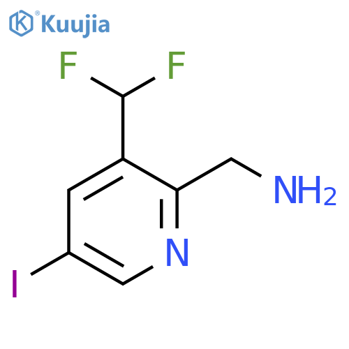 2-(Aminomethyl)-3-(difluoromethyl)-5-iodopyridine structure