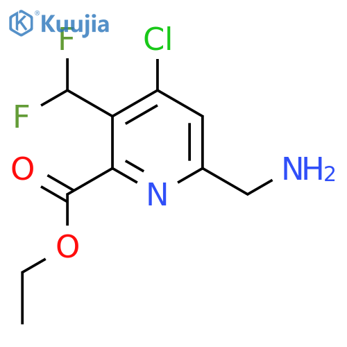 Ethyl 6-(aminomethyl)-4-chloro-3-(difluoromethyl)pyridine-2-carboxylate structure