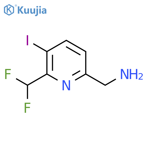 6-(Aminomethyl)-2-(difluoromethyl)-3-iodopyridine structure