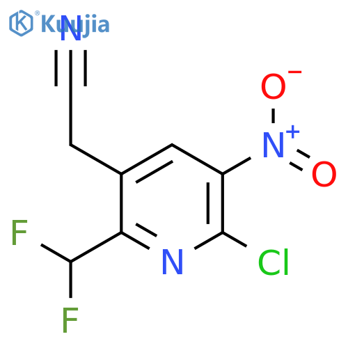 2-Chloro-6-(difluoromethyl)-3-nitropyridine-5-acetonitrile structure
