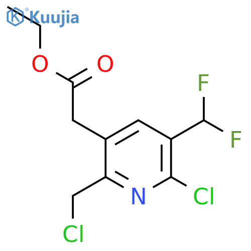 Ethyl 2-chloro-6-(chloromethyl)-3-(difluoromethyl)pyridine-5-acetate structure