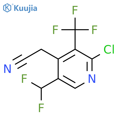 2-Chloro-5-(difluoromethyl)-3-(trifluoromethyl)pyridine-4-acetonitrile structure